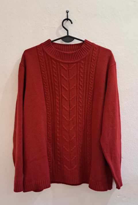 Czerwony sweter damski 50